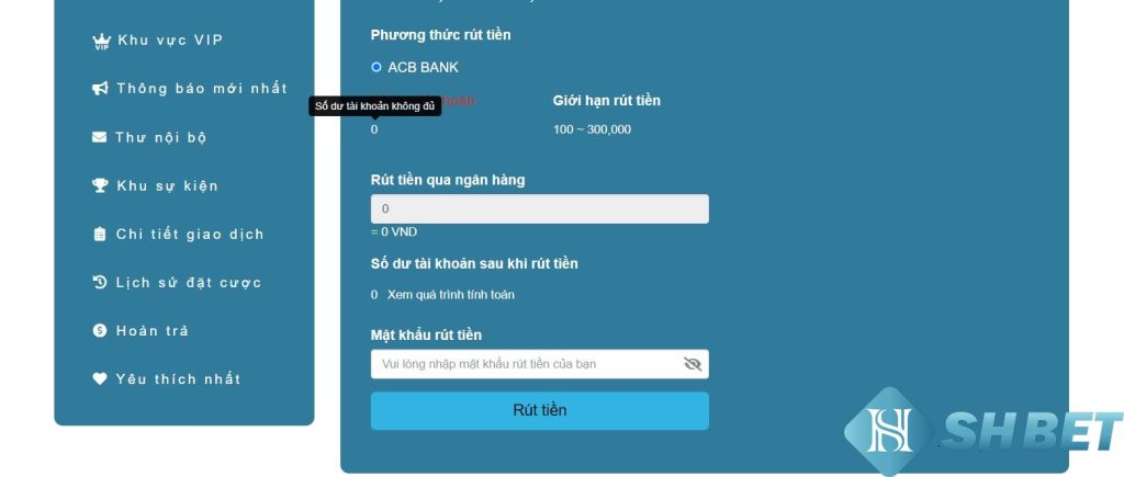 Anh em cần cập nhật thông tin tài khoản để rút tiền thành công